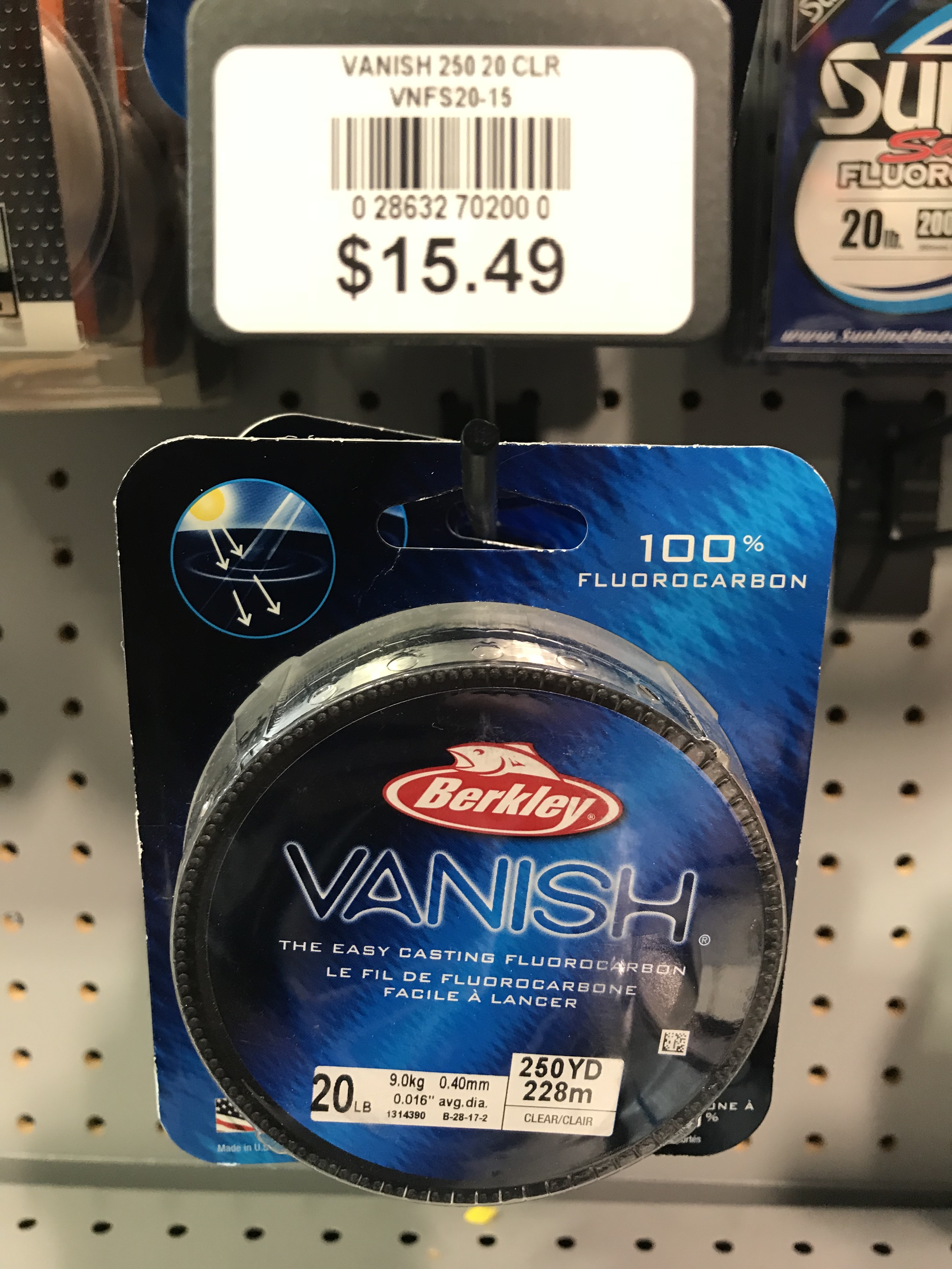 Berkley Vanish®, Clear, 2lb | 0.9kg Fluorocarbon Fishing Line