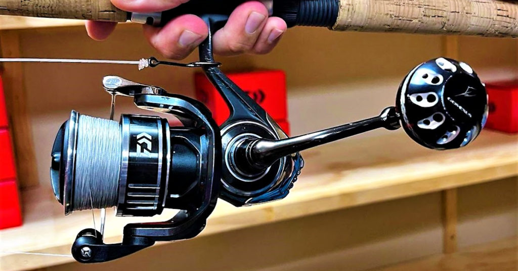 A fishing spinning reel as a whole and a second similar completely