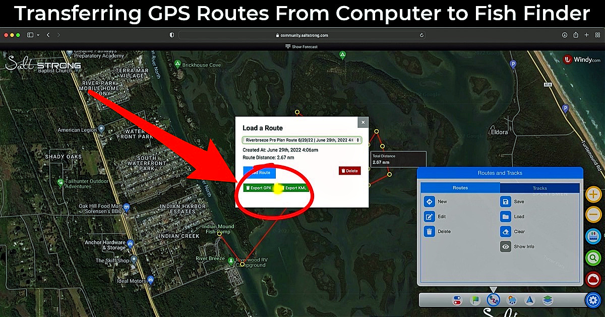 How To Export Routes From Smart Fishing Spots To Your