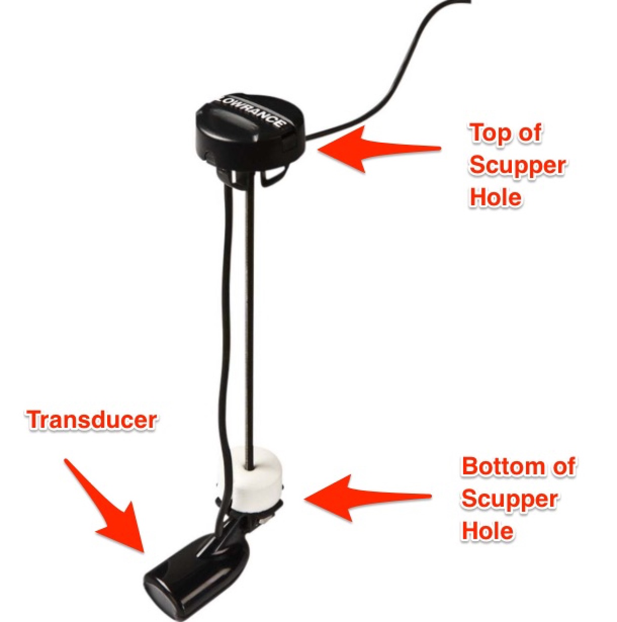 Lowrance Kayak Scupper Hole Transducer Mount Only