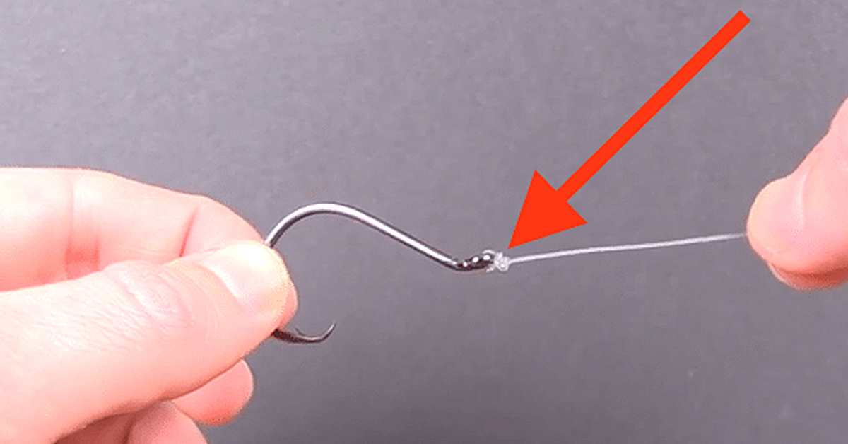 How to attach a fishing hook to a steel leader. 