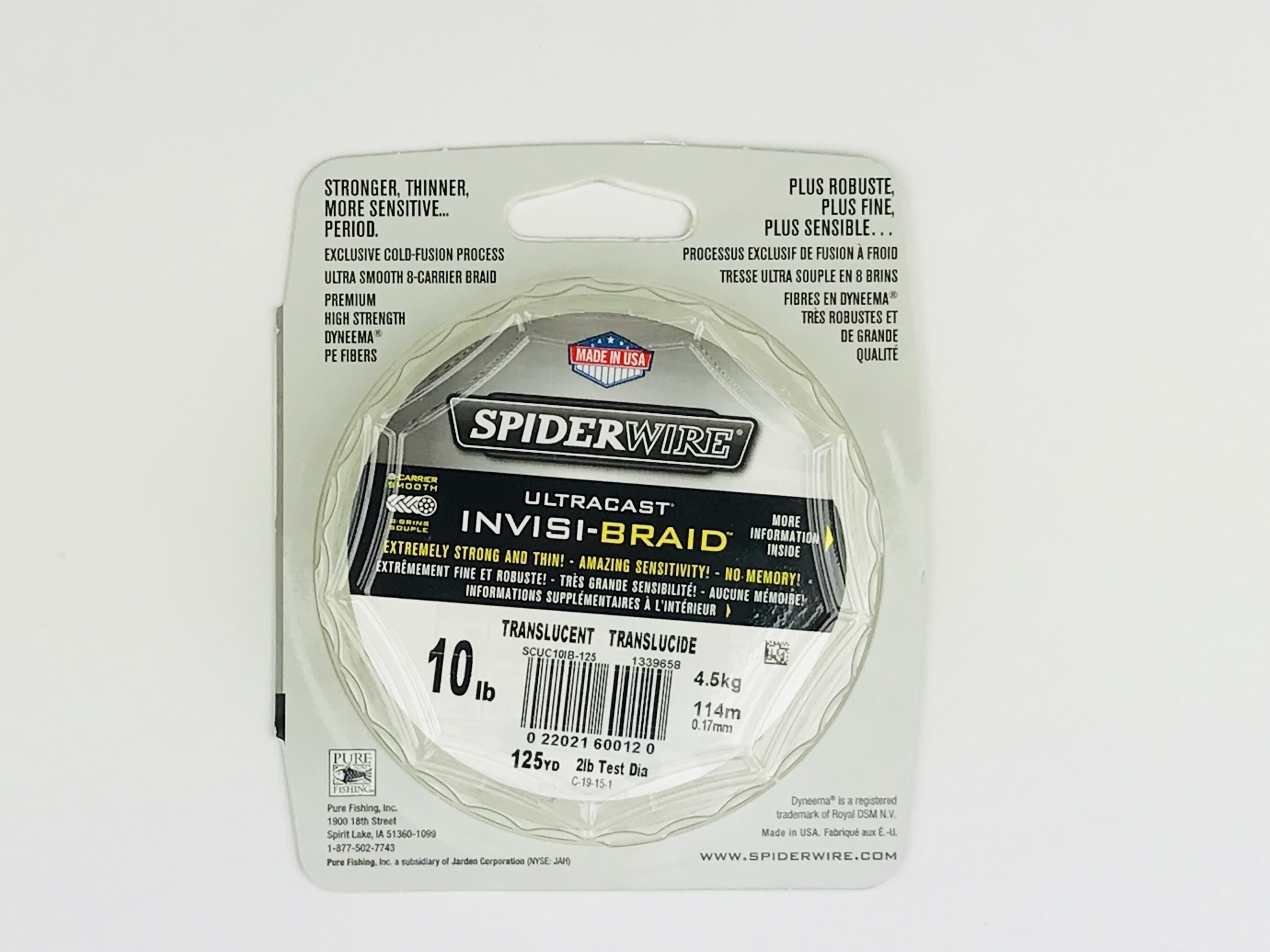  SpiderWire Ultracast Invisi-Braid Superline, Translucent,  65-Pound Break Strength, 125yd Braided Fishing Line, Suitable For  Freshwater Environments