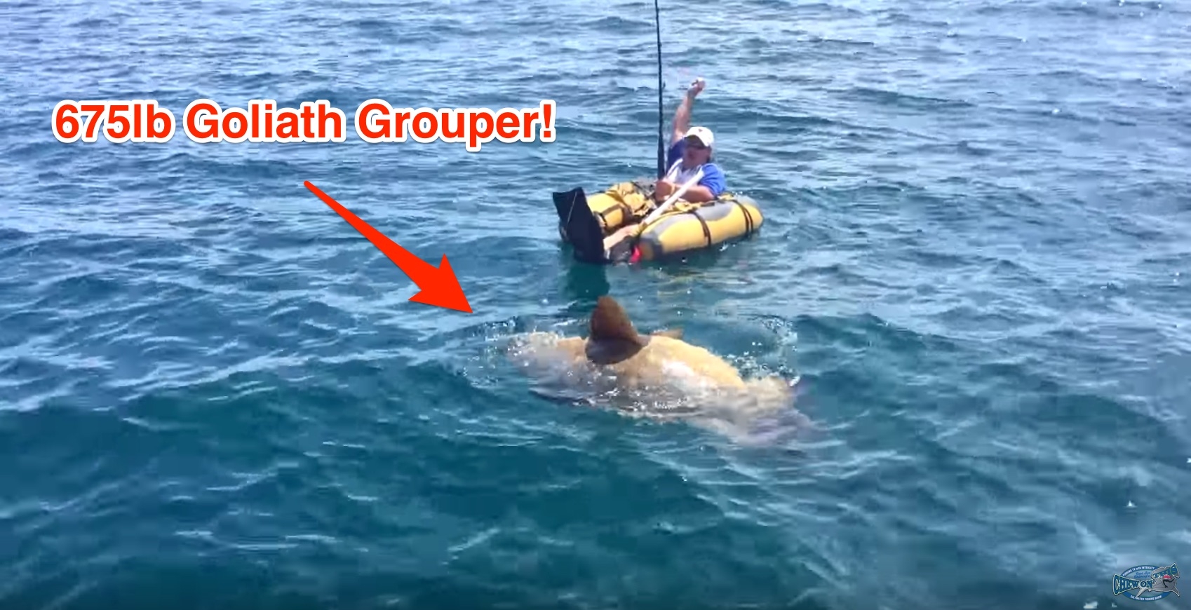 (Breaking News) First Ever Goliath Grouper Captured From An Inner Tube!